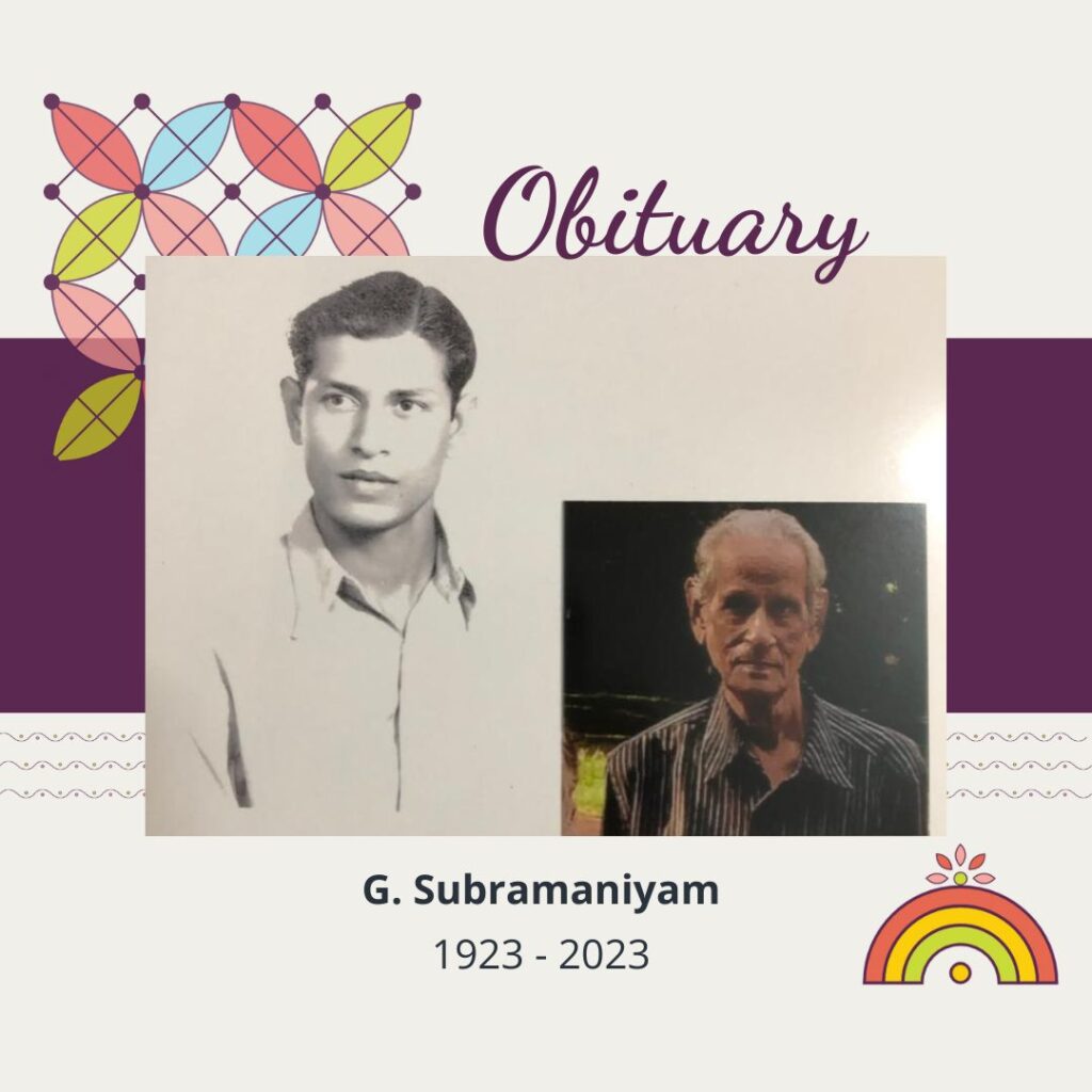 G.Subramaniyam, 1923-2023